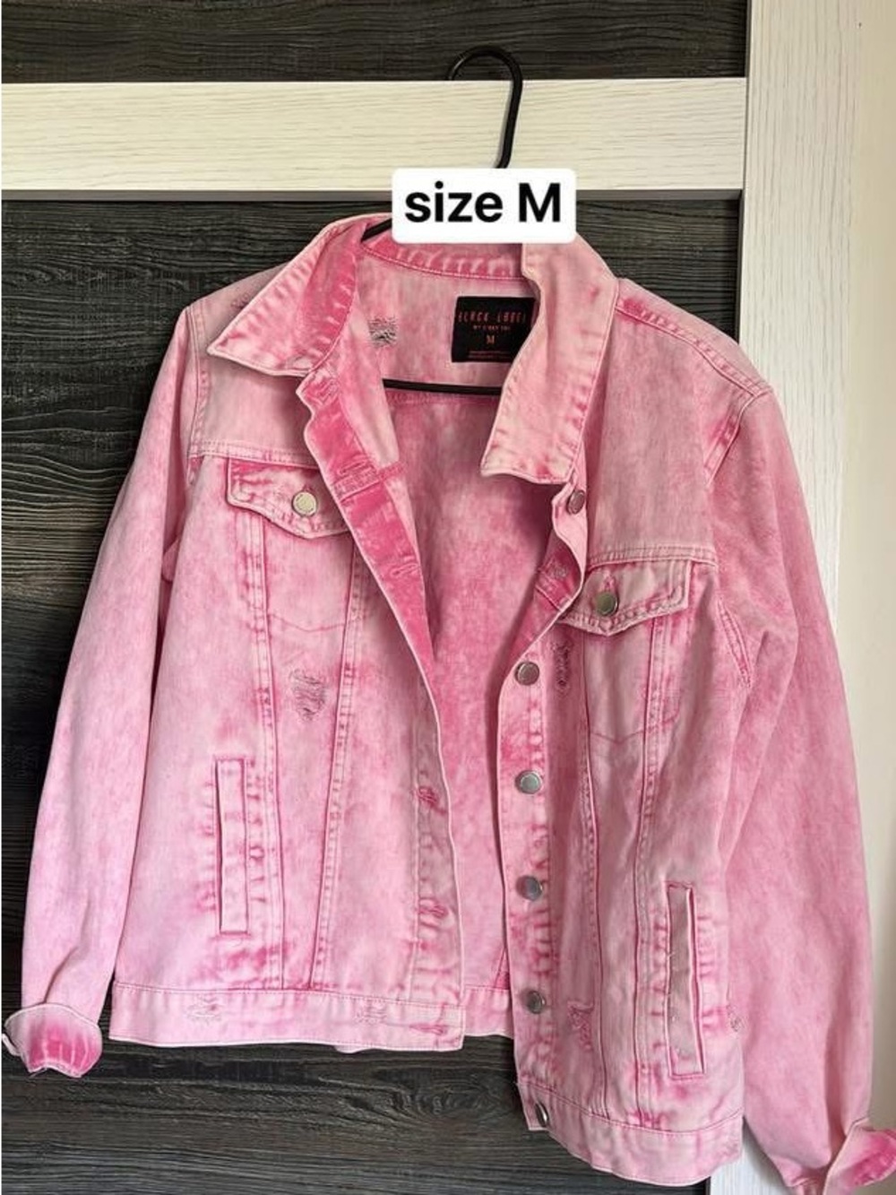 Bullhead Pink Acid Wash Denim Jacket